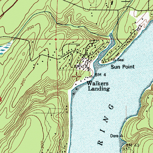 Topographic Map of Walkers Landing, WA