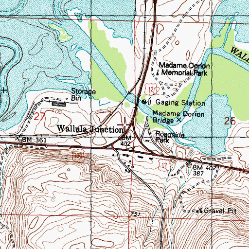 Topographic Map of Wallula Junction, WA