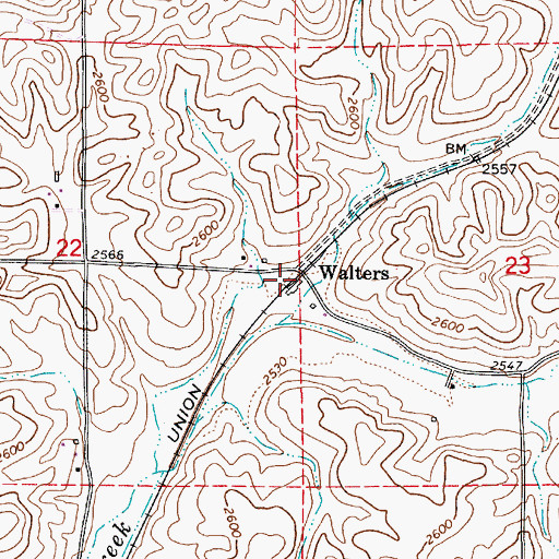 Topographic Map of Walters, WA