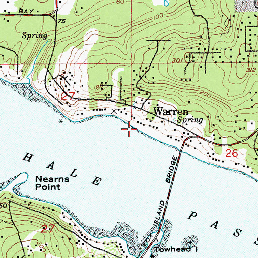 Topographic Map of Warren, WA