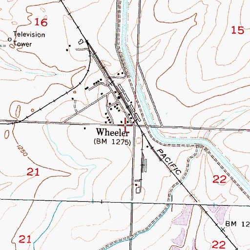 Topographic Map of Wheeler, WA