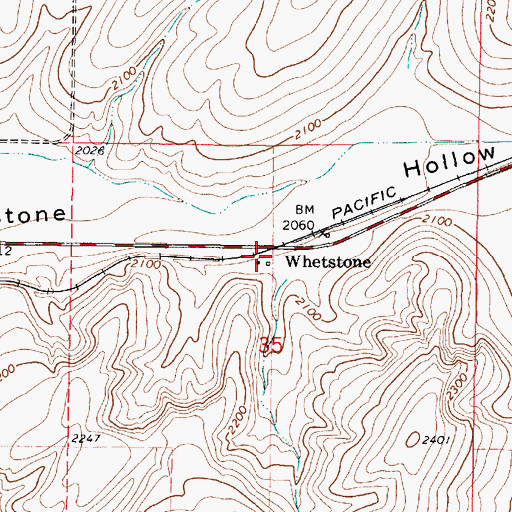 Topographic Map of Whetstone, WA