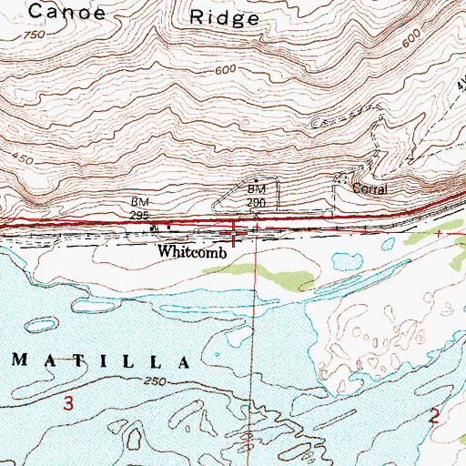 Topographic Map of Whitcomb, WA