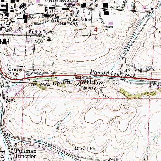 Topographic Map of Whitlow, WA
