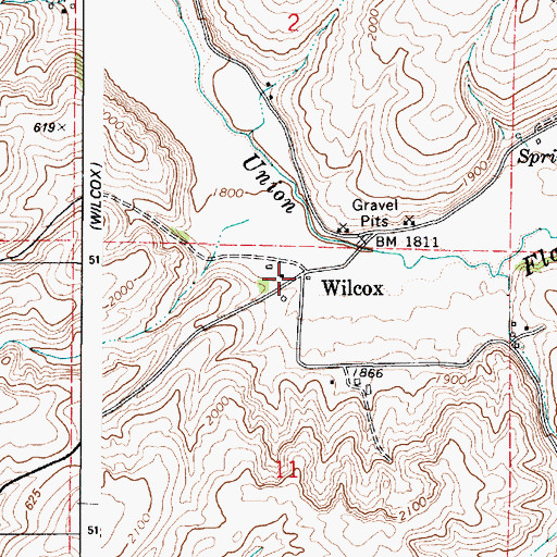 Topographic Map of Wilcox, WA