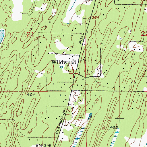 Topographic Map of Wildwood, WA