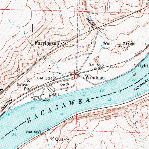 Topographic Map of Windust, WA
