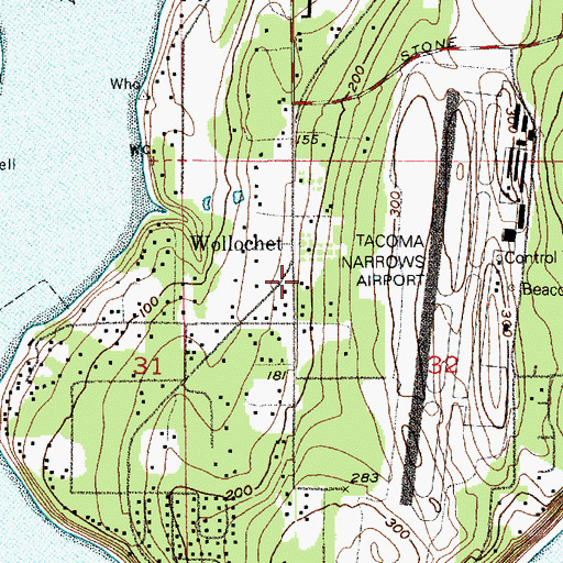 Topographic Map of Wollochet, WA