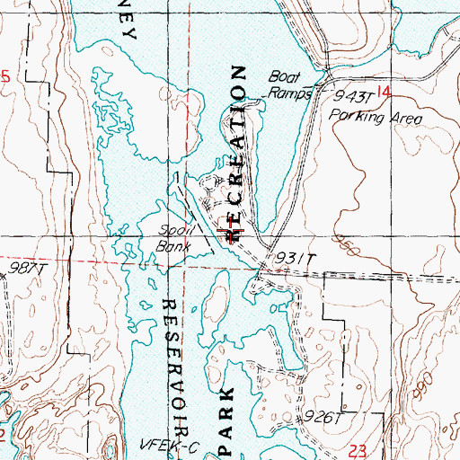Topographic Map of Scooteney Park Recreation Area, WA