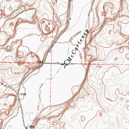 Topographic Map of McCarteney, WA