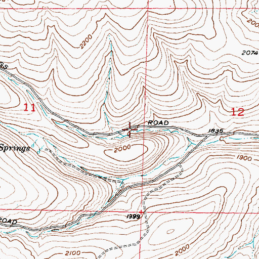 Topographic Map of Two Springs Canyon, WA