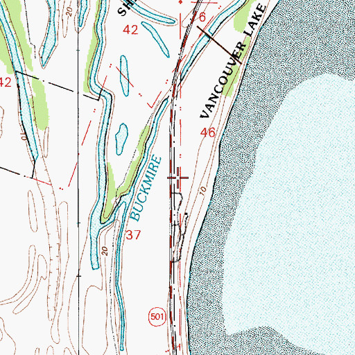 Topographic Map of Vancouver Lake Park, WA