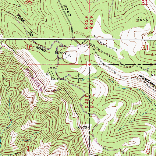 Topographic Map of Misery Spring, WA
