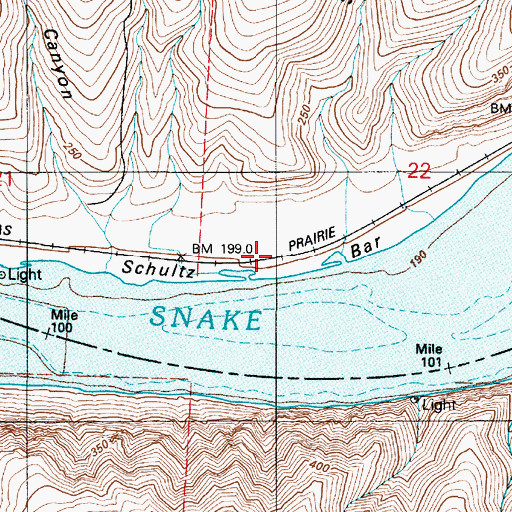 Topographic Map of Schultz, WA