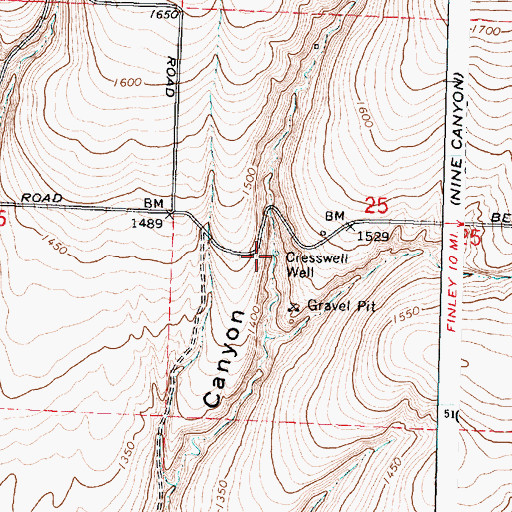 Topographic Map of Creswell Well, WA