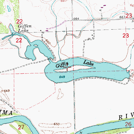Topographic Map of Giffin Lake, WA
