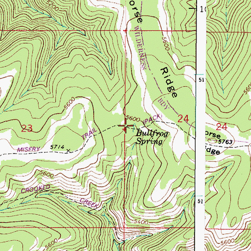 Topographic Map of Bullfrog Spring, WA