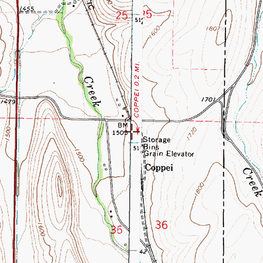 Topographic Map of Coppei, WA