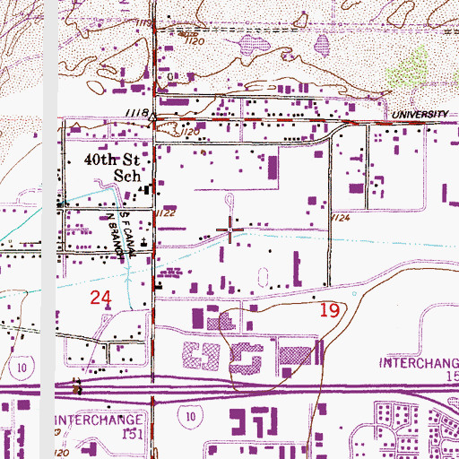Topographic Map of Tempe Drainage District Number Two Ditch, AZ