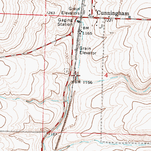 Topographic Map of Cunningham Coulee, WA