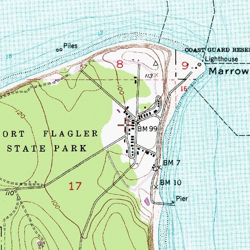 Topographic Map of Fort Flagler State Park, WA