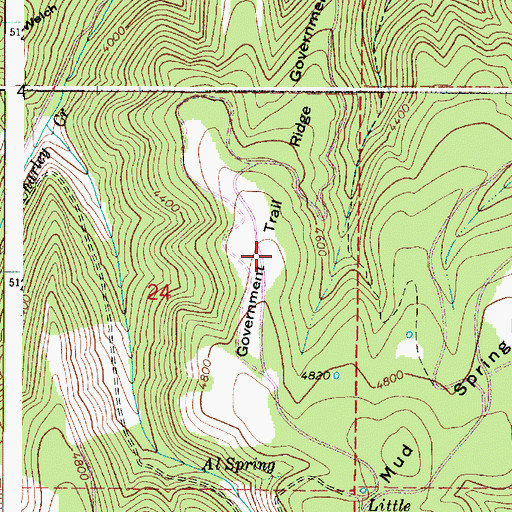 Topographic Map of Government Trail Ridge, WA