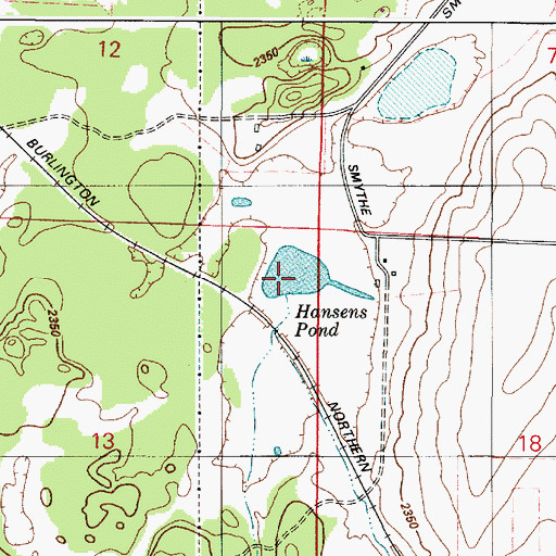 Topographic Map of Hansens Pond, WA