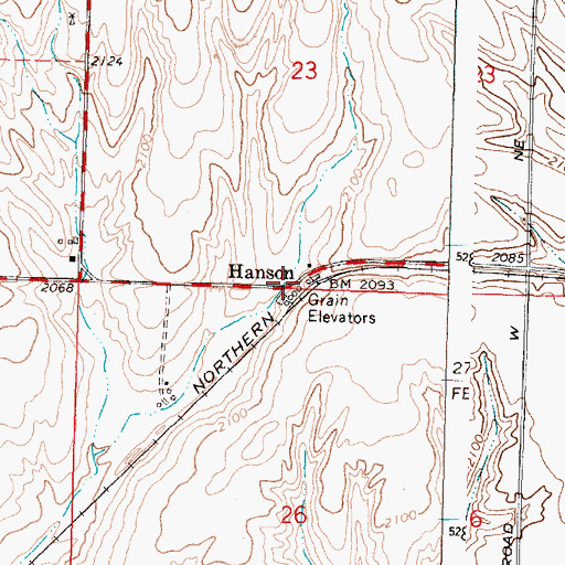 Topographic Map of Hanson, WA