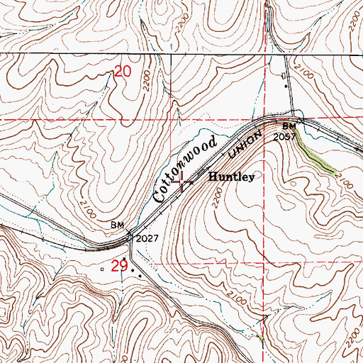 Topographic Map of Huntley, WA
