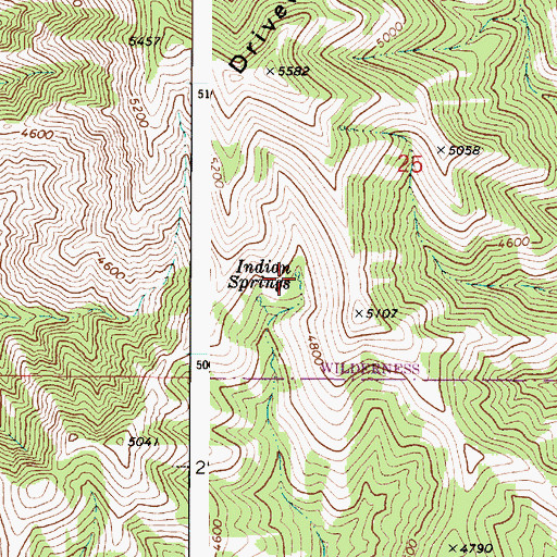Topographic Map of Indian Springs, WA