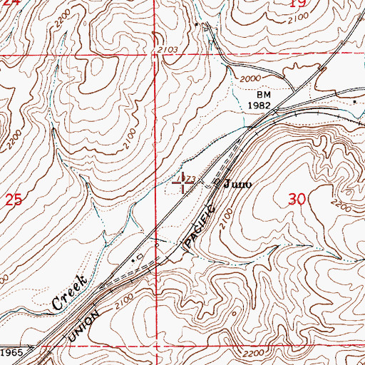 Topographic Map of Juno, WA