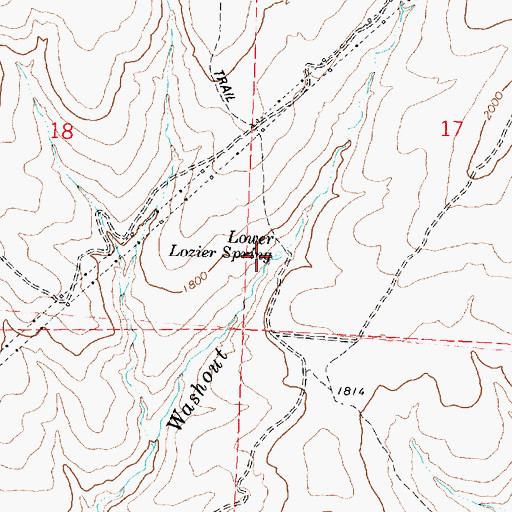 Topographic Map of Lower Lozier Spring, WA