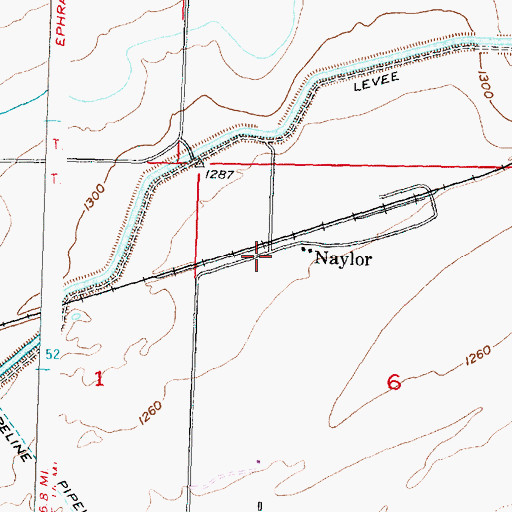 Topographic Map of Naylor, WA