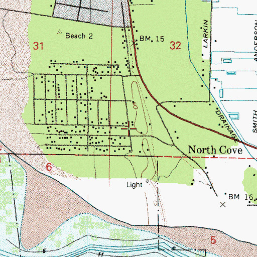 Topographic Map of North Cove, WA