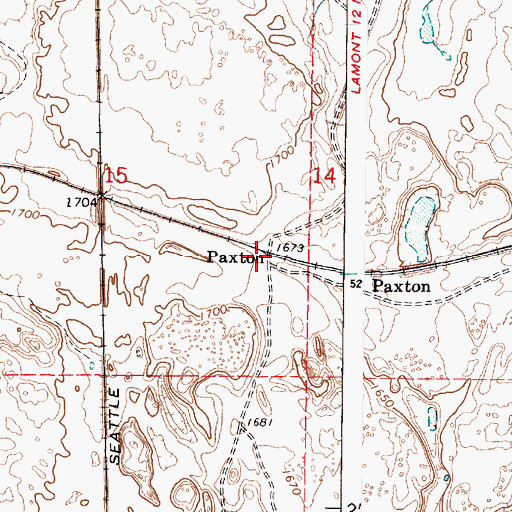 Topographic Map of Paxton, WA