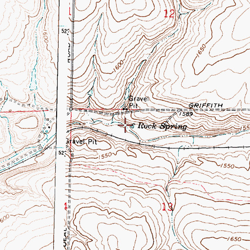 Topographic Map of Rock Spring, WA