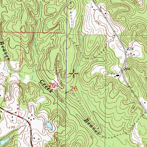 Topographic Map of Chappell Hill Oil Field, AL