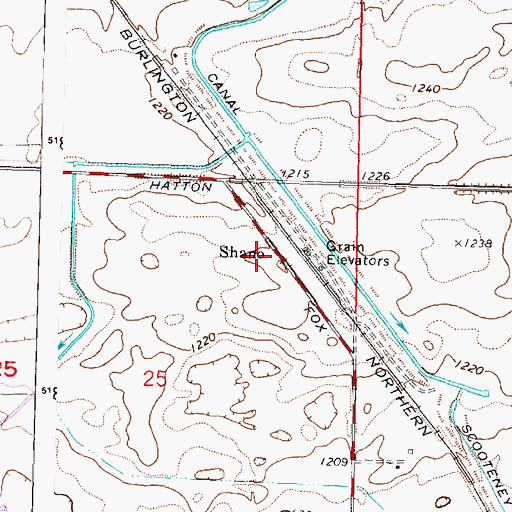 Topographic Map of Shano, WA