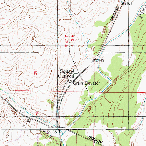 Topographic Map of Awtskin Canyon, WA