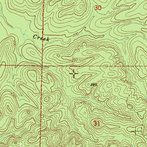 Topographic Map of Gin Creek Oil Field, AL