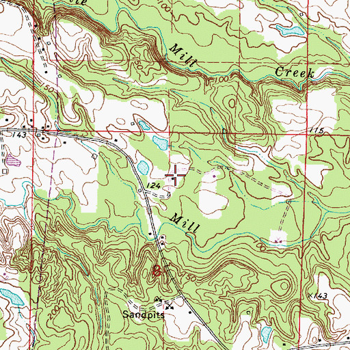 Topographic Map of Little Mill Creek Oil Field, AL