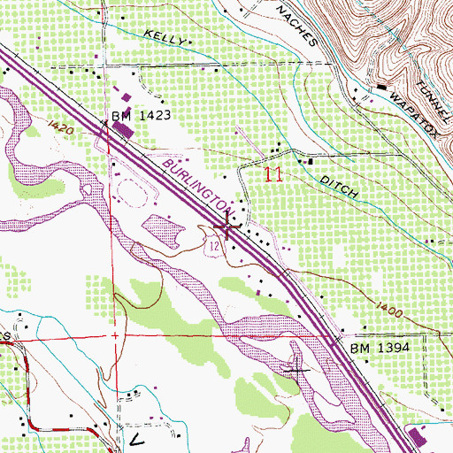 Topographic Map of Bonlow, WA