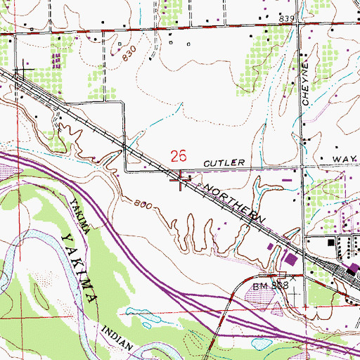 Topographic Map of Keck, WA