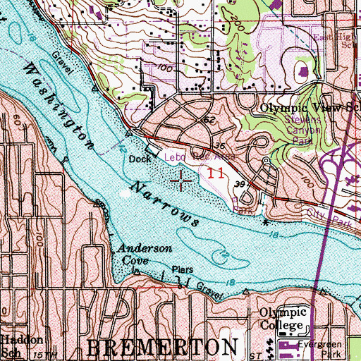 Topographic Map of Lebo Recreation Area, WA