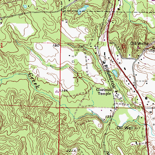 Topographic Map of Mill Creek Oil Field, AL
