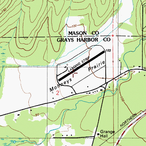 Topographic Map of Mohneys Prairie, WA