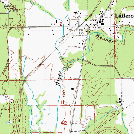 Topographic Map of Beaver Creek, WA