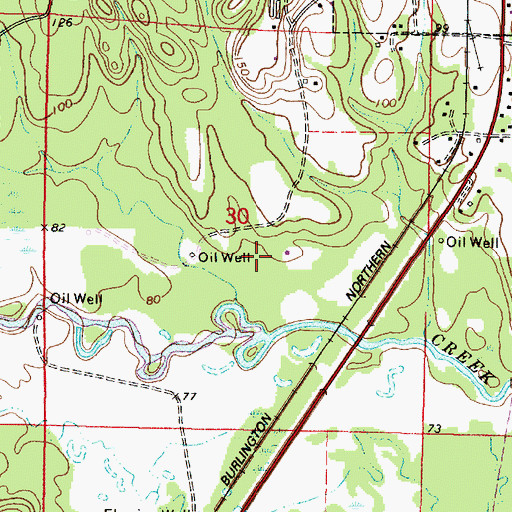Topographic Map of North Choctaw Ridge Oil Field, AL