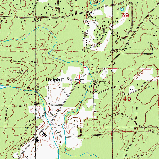 Topographic Map of Delphi, WA