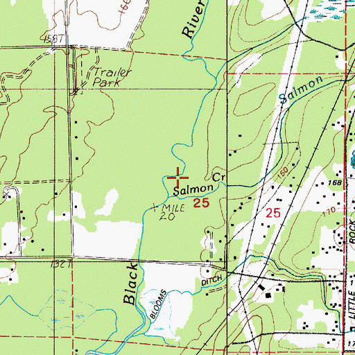 Topographic Map of Salmon Creek, WA